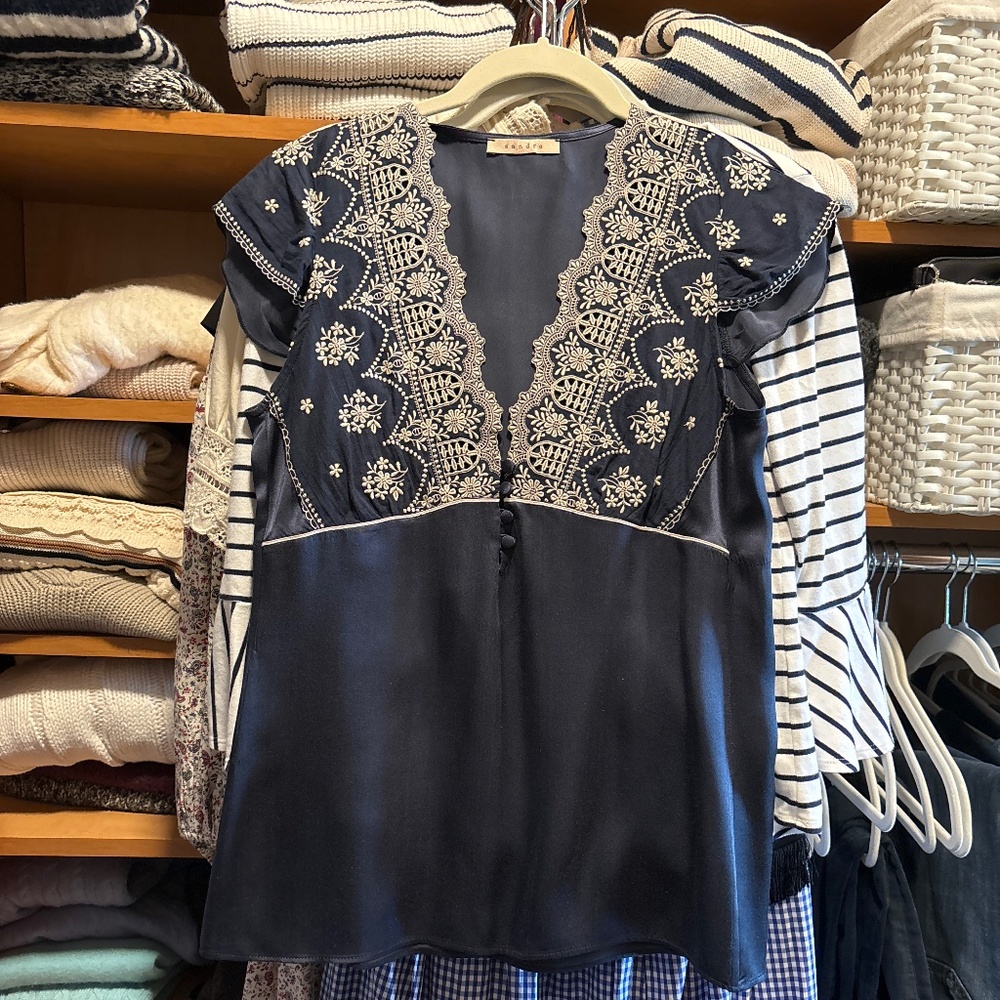 Embroidered Sandro Blouse